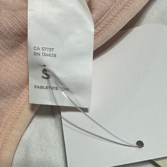 Fabletics Light Pink Ribbed Sports Bra - Picture 3 of 3